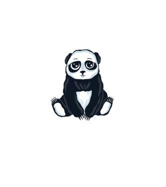 Panda drăguț model albastru deschis pe tricou
