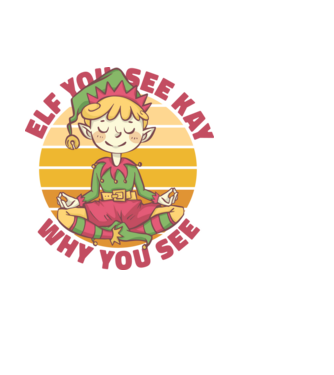 Yoga Elf Crăciun model alb pe tricou