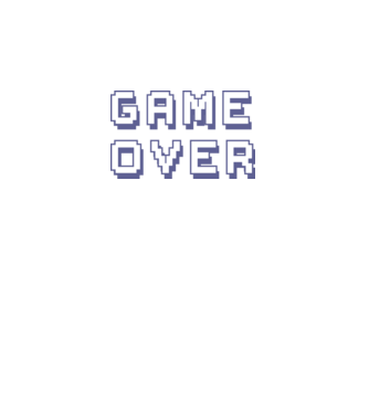 Game Over model alb pe tricou