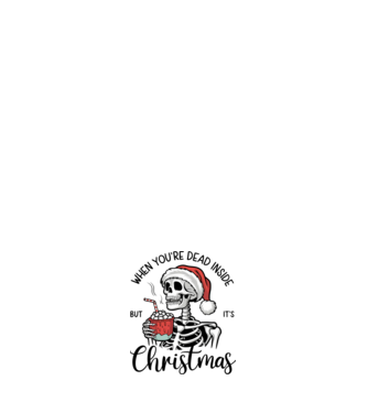 Dead inside, but it's christmas Alb model negru pe tricou