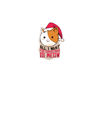 All I want for christmas is MEOW tricou cu pisică model negru pe tricou