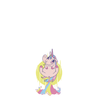 Bășină Unicorn model albastru închis pe tricou