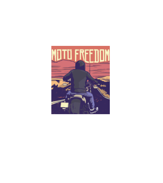 Libertate Motociclist model negru pe tricou