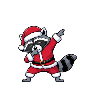 Raton Dab Xmas model nisipiu pe tricou