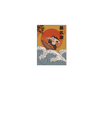 Samurai Surf model negru pe tricou
