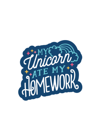 Unicornul meu mi-a mâncat tema de casă model alb pe tricou