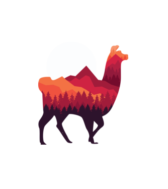 Pădure Alpaca model alb pe tricou