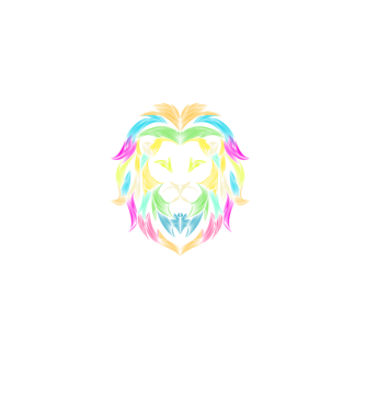 lion line art design model negru pe tricou