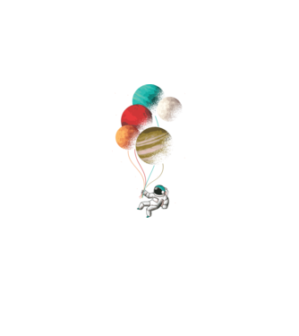 Astronaut Balloons baloane astronaut model negru pe tricou