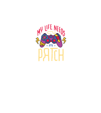 My life needs a patch Gamer model negru pe tricou