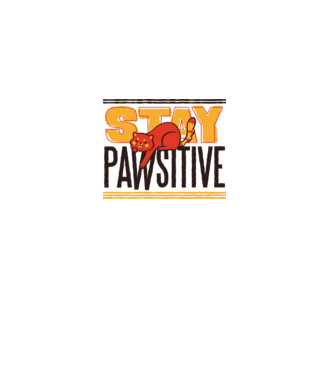 Stay Pawsitive model alb pe tricou