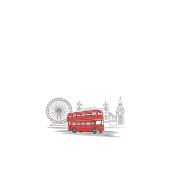 London Bus model alb pe tricou