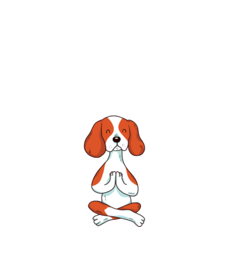 Yoga Drăguț Câine Beagle model negru pe tricou