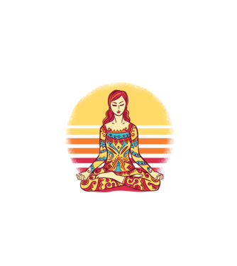 Mandala Yoga Meditație model negru pe tricou