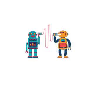 Walkie Talkie Robot model alb pe tricou