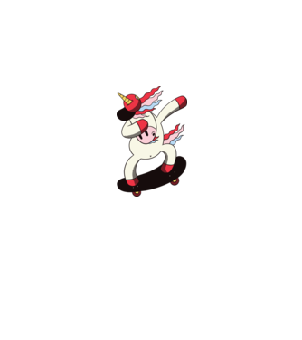 Skateboarder Unicorn DAB model albastru jeanși pe tricou