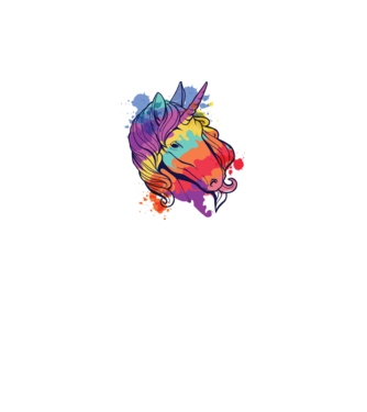 Curcubeu colorat Unicorn tricou model alb pe tricou