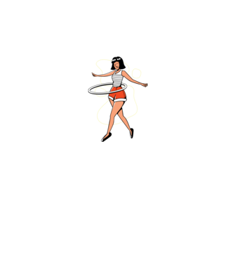 Cerc hula-hoop model albastru închis pe tricou