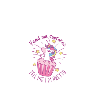 Unicorn Muffin model alb pe tricou