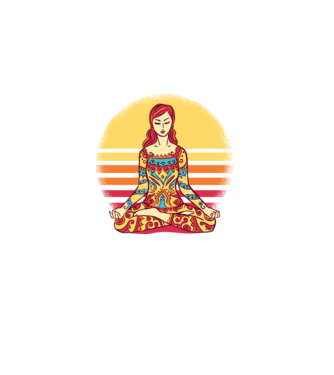 Mandala Yoga Meditație model negru pe tricou