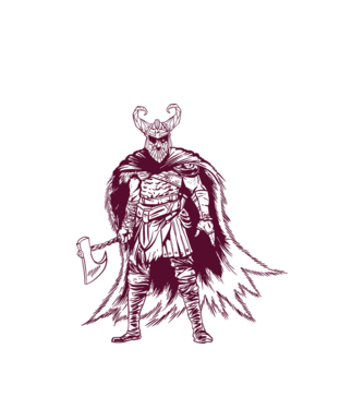Războinic Odin Viking model alb pe tricou