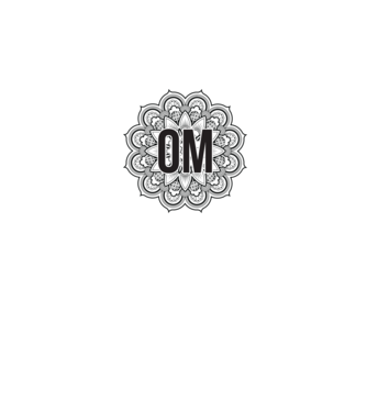 OM Mandala model alb pe tricou