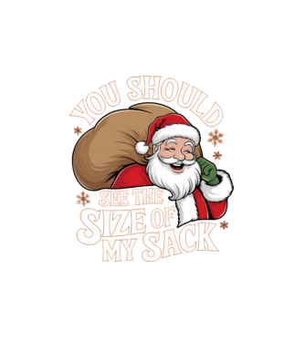 You Should See The Size Of My Sack Santa model alb pe tricou