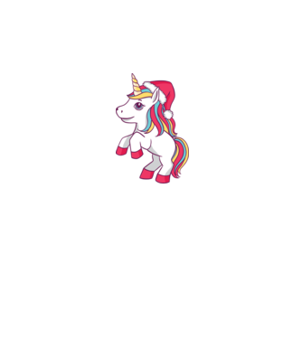 Unicorn de Crăciun model alb pe tricou