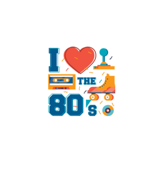 'I love the 80s - Iubesc anii ''80' model alb pe tricou