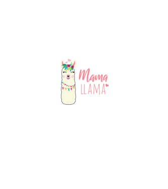 Mama Llama model negru pe tricou