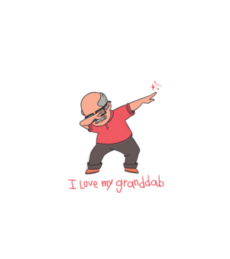 Îl iubesc pe bunicul meu model gri pe tricou