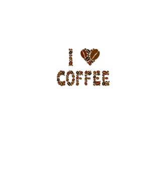 I Love Coffee model alb pe tricou