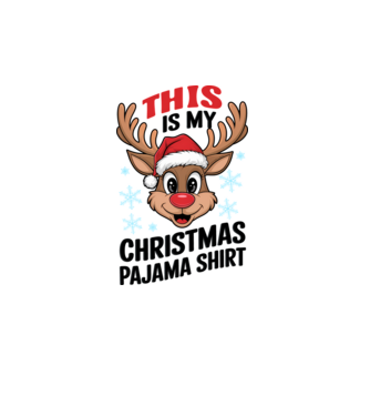 Christmas Pajama Reindeer Alb model alb pe tricou