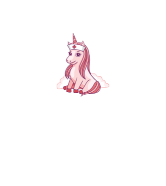 Îngrijitor unicorn model alb pe tricou