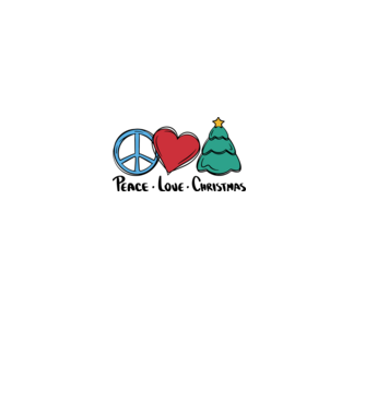 Peace Love Crăciun model alb pe tricou