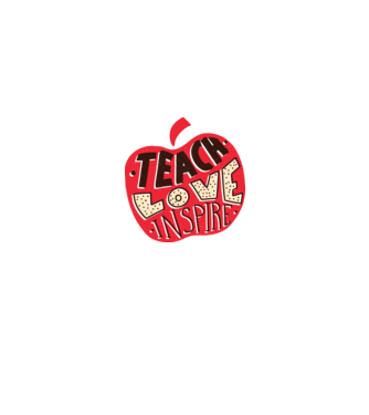 Teach Love Inspire pentru profesori model alb pe tricou