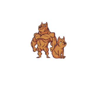 Câine musculos model gri pe tricou