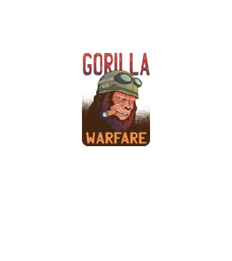 Gorilla Warfare model alb pe tricou
