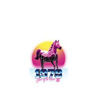 1978 Year of the Horse model negru pe tricou