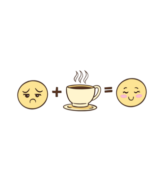 Cafea Fericire model alb pe tricou