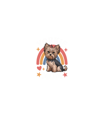 Yorkie Mom Negru model nisipiu pe tricou