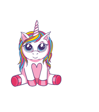 Unicorn drăguț model albastru deschis pe tricou