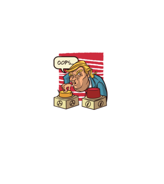 Trump Bombă nucleară model alb pe tricou