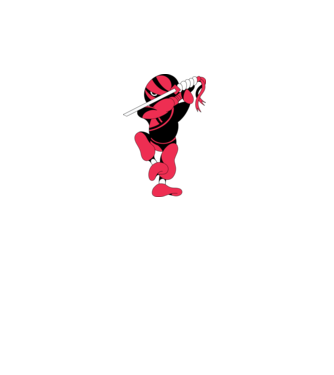Ninja model alb pe tricou