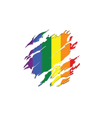 Steag LGBTQ model alb pe tricou