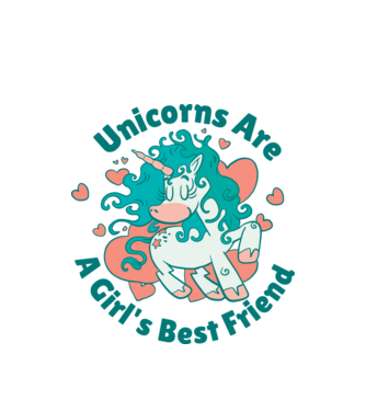 Unicornii sunt cei mai buni prieteni ai fetelor model alb pe tricou