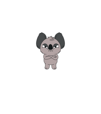 Koala Supărat model albastru regal pe tricou