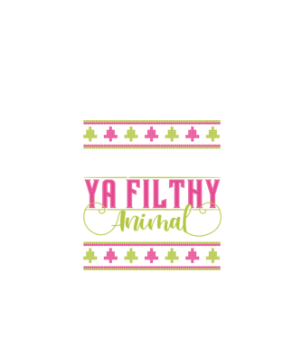 Merry Christmas Ya Filthy Animal model negru pe tricou