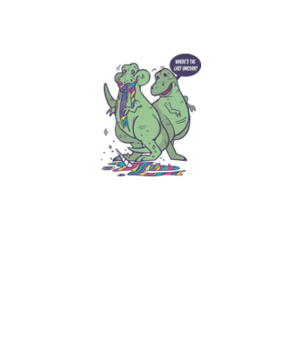 T-rex a mâncat unicornul model galben neon pe tricou