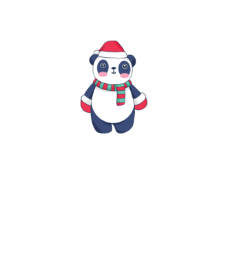 Panda drăguț de Crăciun model alb pe tricou